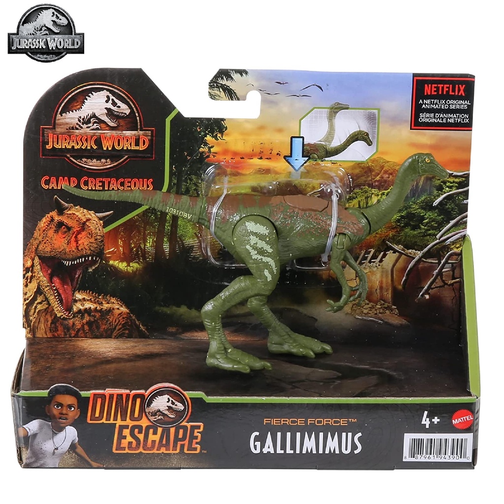 JURASSIC WORLD Dino Escape Fierce Force Camp Cretaceous Gallimimus Figure