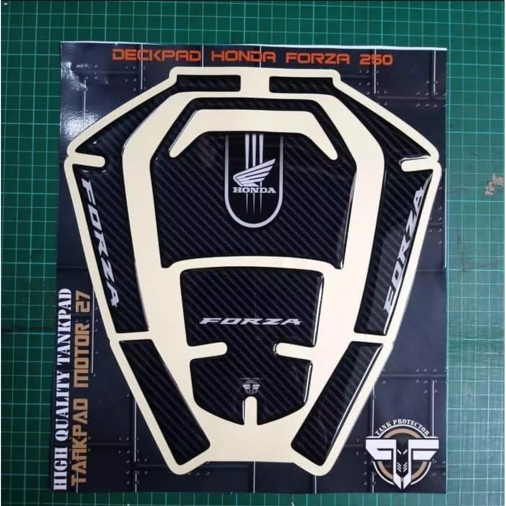 Stiker sticker tankpad deckpad honda Forza 250 carbon resin premium