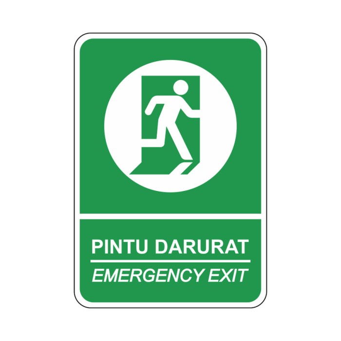 

Rambu Plang Pintu Darurat (Emergency Exit) 20cm x 30 cm akrilik