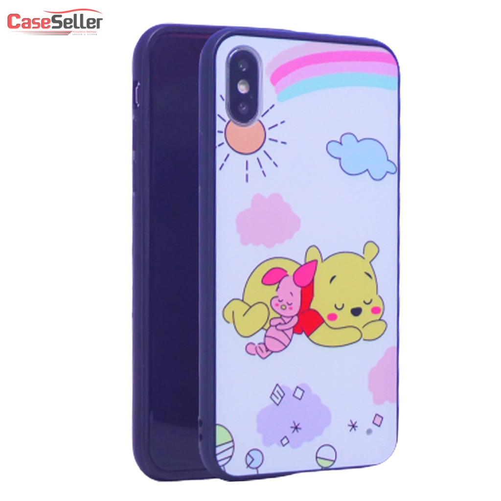 CaseSeller - iPhone 7G / 8G / 7G+ / 8G+ / X  TPU Glass Design Case + Holder