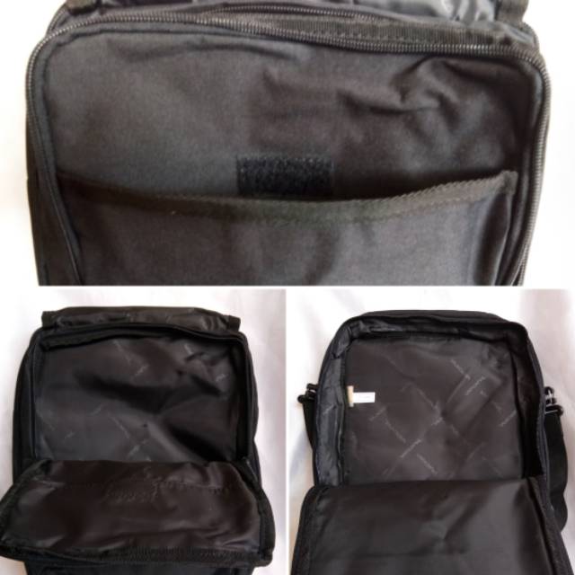 Tas Selempang pria hitam ukuran tablet 10 inch - Tracker 40404 original