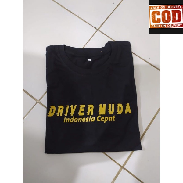(COD) KAOS DRIVER MUDA /  INDONESIA CEPAT /  SOPIR MUDA /  DRIVER INDONESIA / TSHIRT BAJU PRIA KEREN