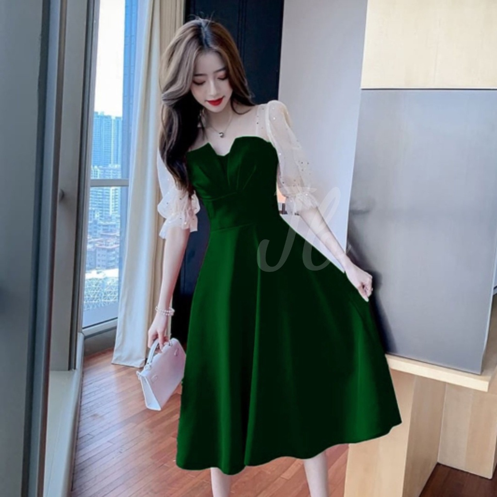 FWG - DRESS KIMNARA / DRESS CASUAL MEWAH WANITA / DRESS KOREAN STYLE / DRESS WANITA / DRESS