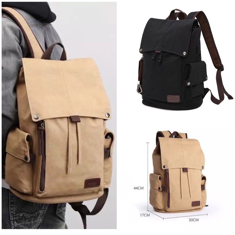 BEST SELLER!! RANSEL PRIA GHbag DIMANNE CANVAS 52333 IMPORT backpack pria wanita kuat bagus HA R8Z4