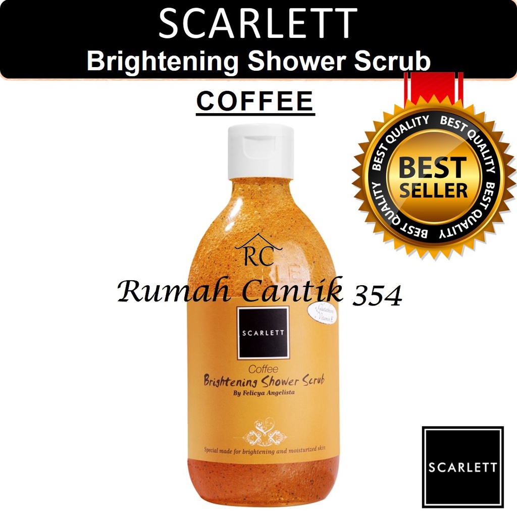 Scarlett Whitening Shower Scrub Coffee 300ml Rumah Cantik 354 Body Soap Sabun Cair Perawatan Kulit Wajah