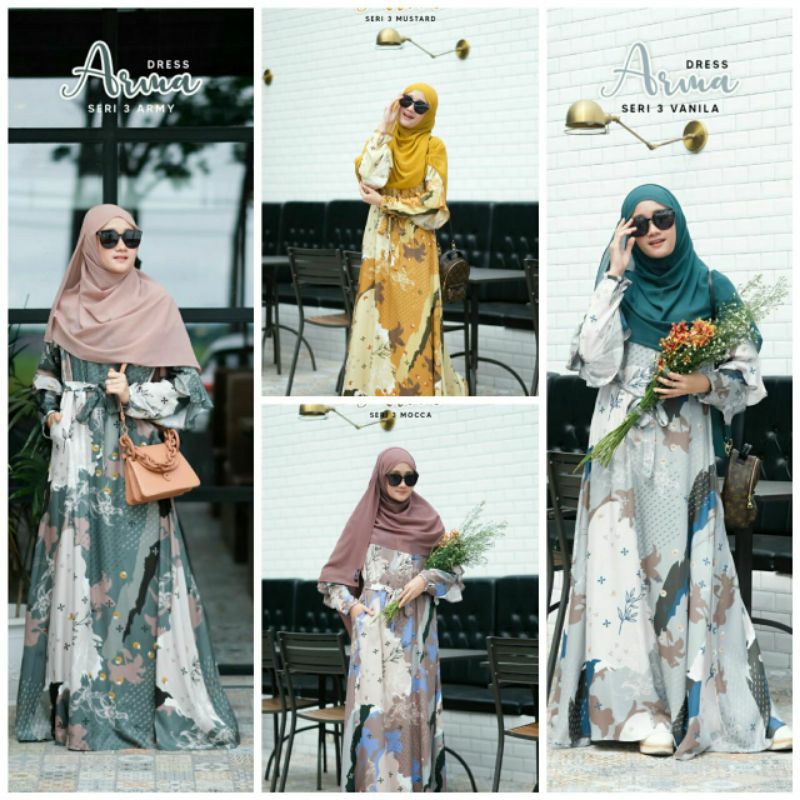 gamis terbaru Arma 3 by Adzkia hijab tanpa khimar
