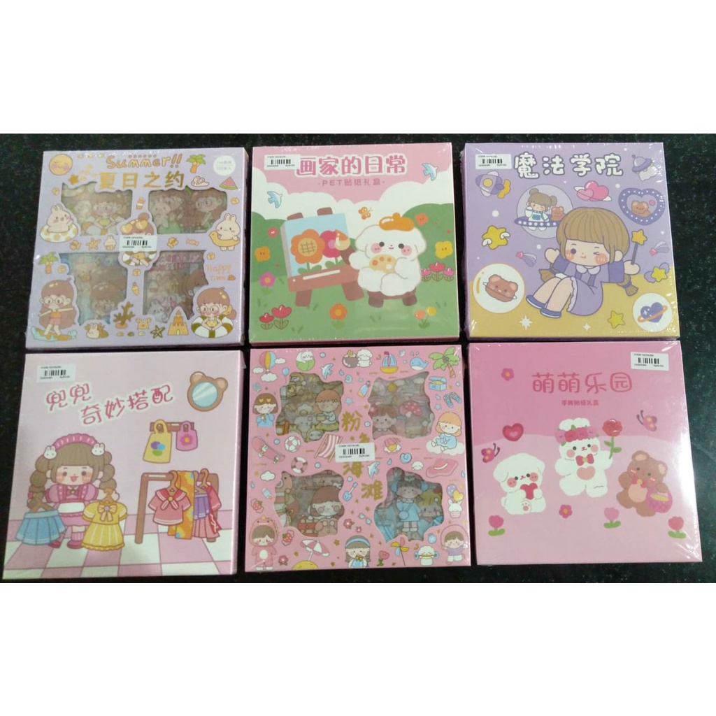 

100 Lembar Stiker Waterproof Sticker Tumblr Lucu Kartun Korea Dekorasi Hiasan Scrapbook || STIKER VIRAL TIKTOK