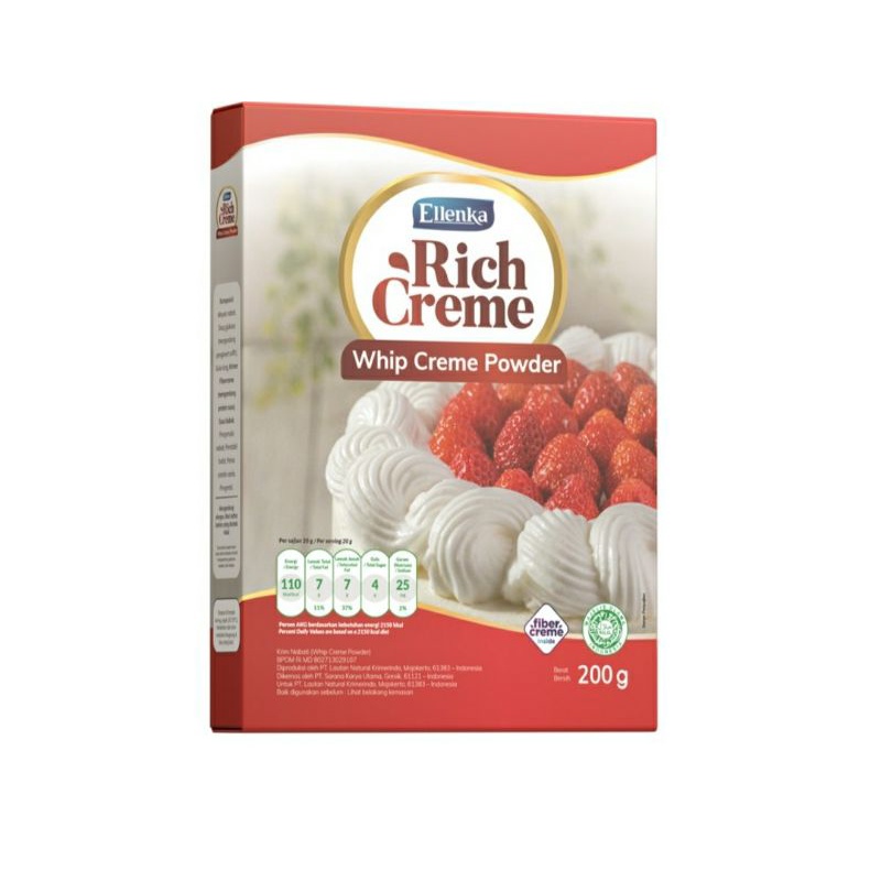 

Rich Creme Whip Creme Powder 200gr/ whipped cream bubuk/ Whipped Cream Powder/ whipping cream bubuk