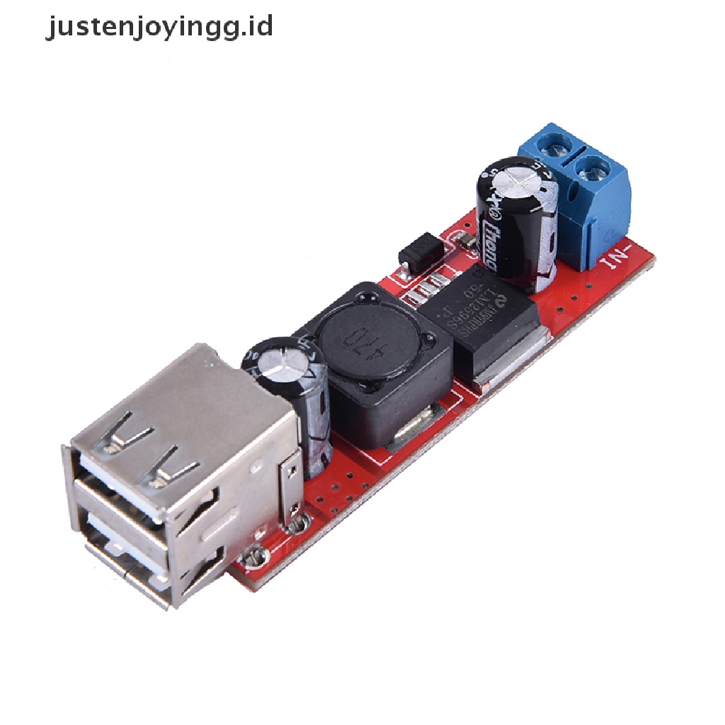 Modul Konverter Step down DC-DC 6V-40V 12V Ke 5V 3A Dual USB Charger LM2596