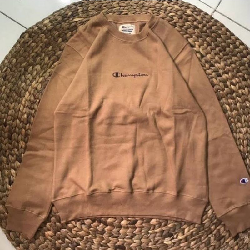 Crewneck Champion Small Script Brown / Coklat / Jaket Champion Original / Sweater Champion