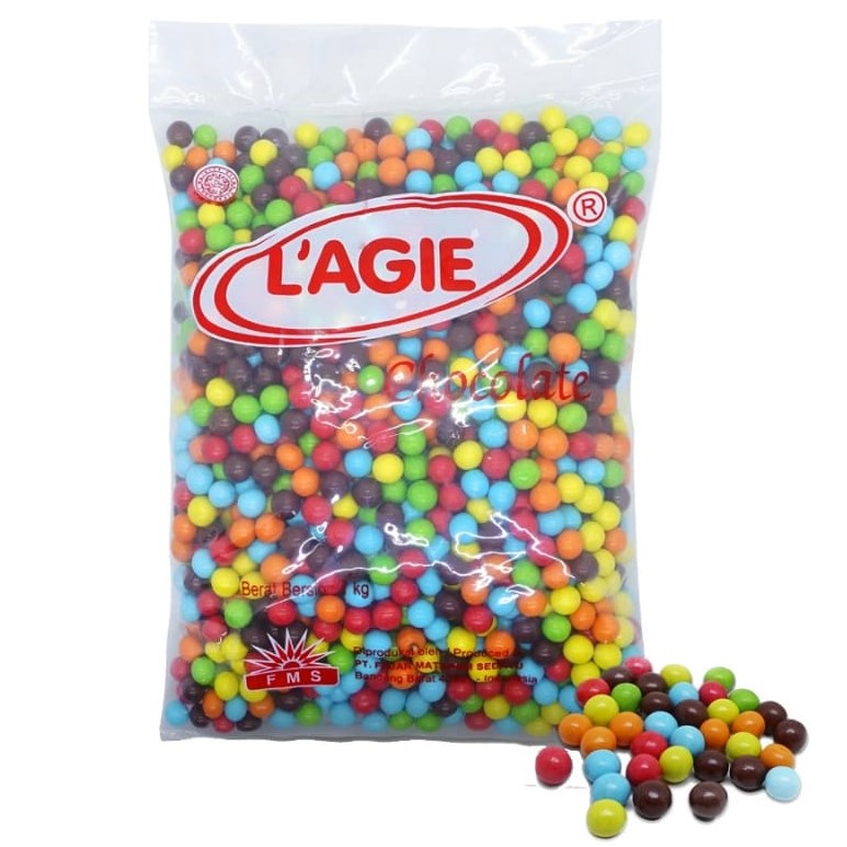 

L'AGIE Golden City Mini Ball 250gr Aneka Warna LAGIE Biskuit Salut Cokelat Compound Susu Warna Warni