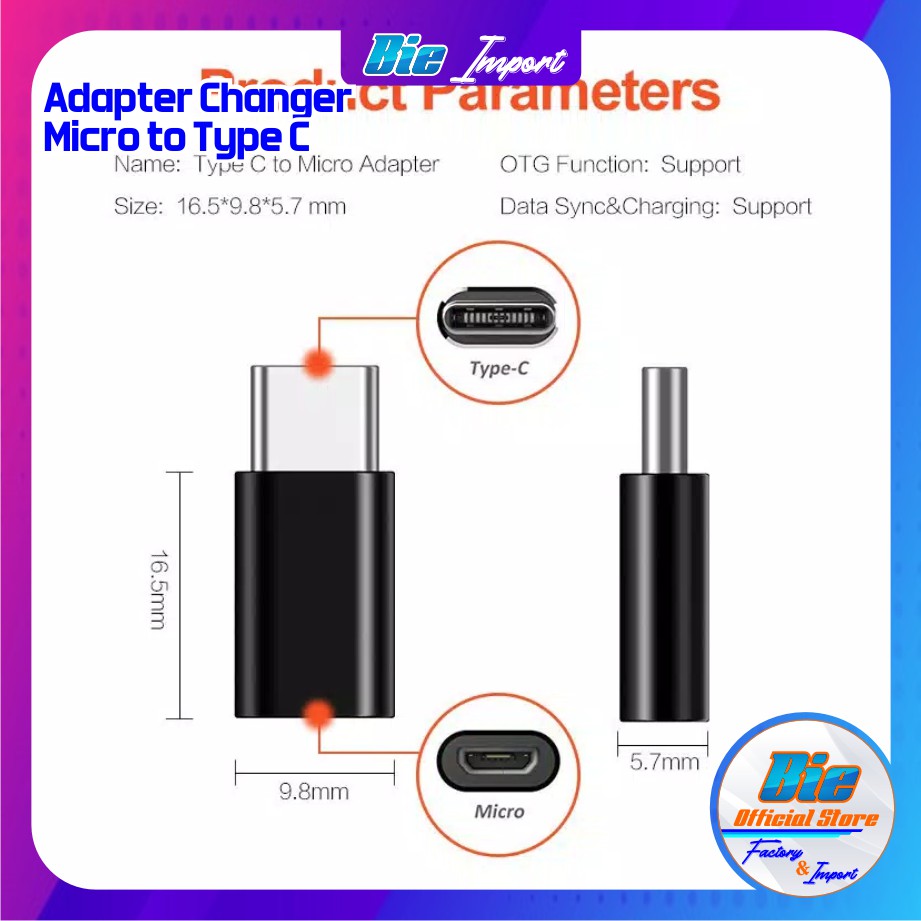 Converter Micro USB to Type C Original