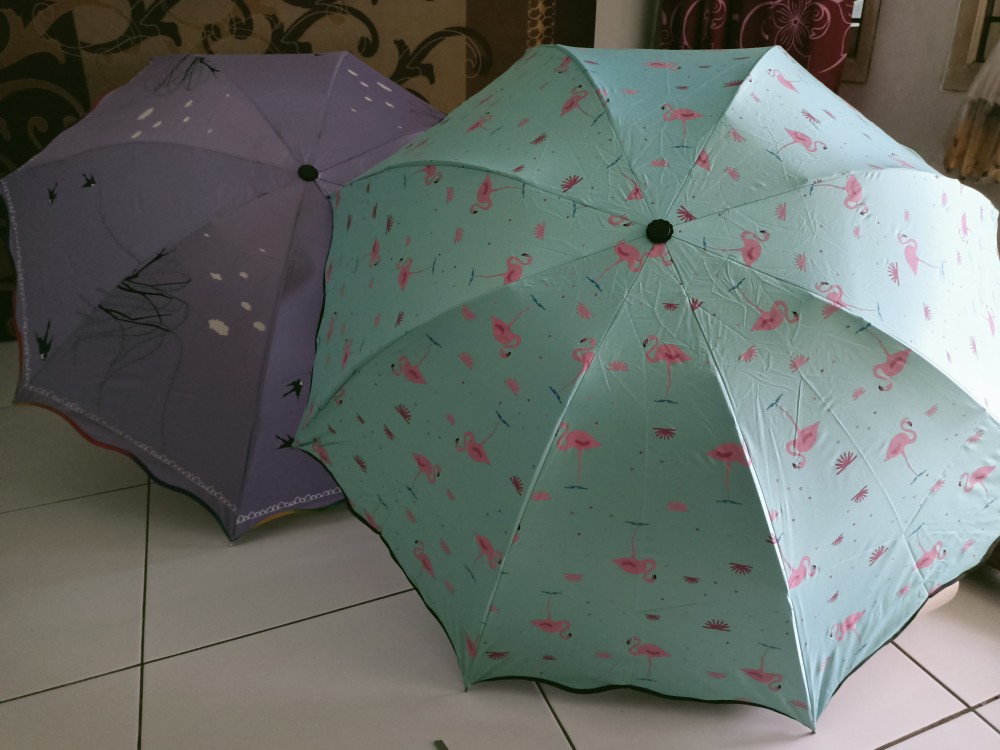 Tabasa Payung Lipat Flamingo Bunga