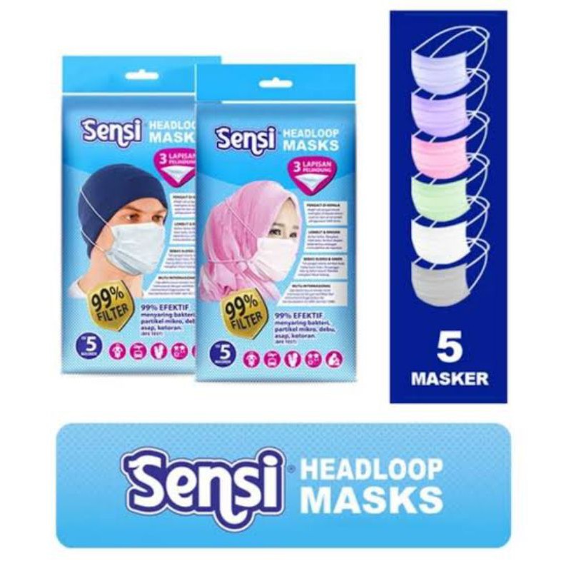 masker dewasa 3 ply isi 5 pcs