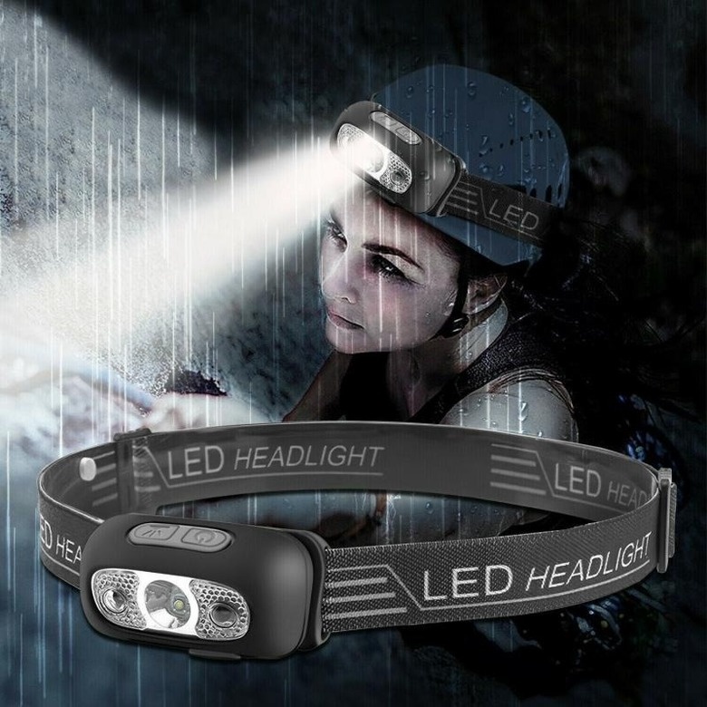 【COD】 Led Headlamp Lampu Senter Kepala Led Usb Rechargeable 5 Mode Camping Outdoor Headlamp Flashlight Motion Sensor Headlamp