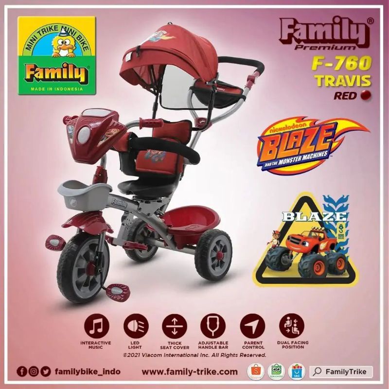 READY STOK SEPEDA FAMILY TRICYCLE FAMILY F-760