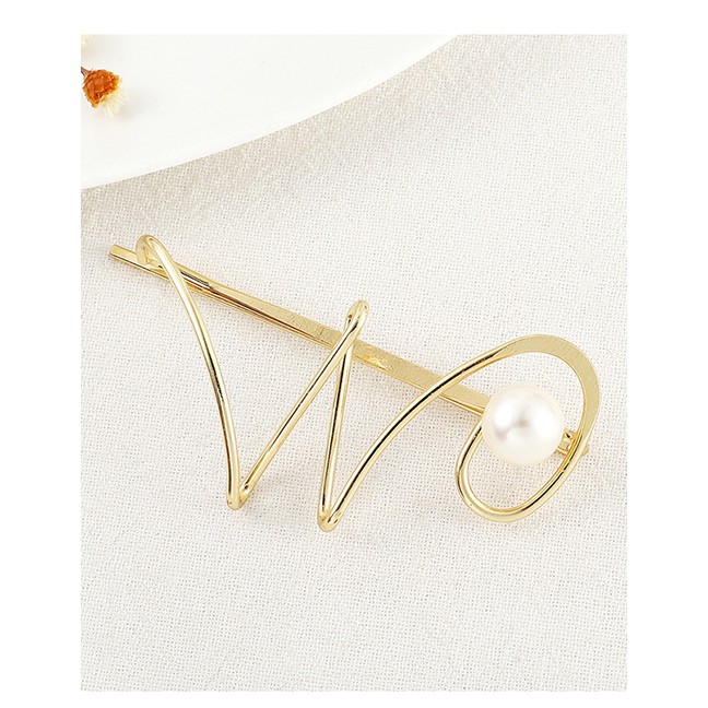 LRC Jepit Rambut Fashion Gold Letter Hairpin Set Y61635