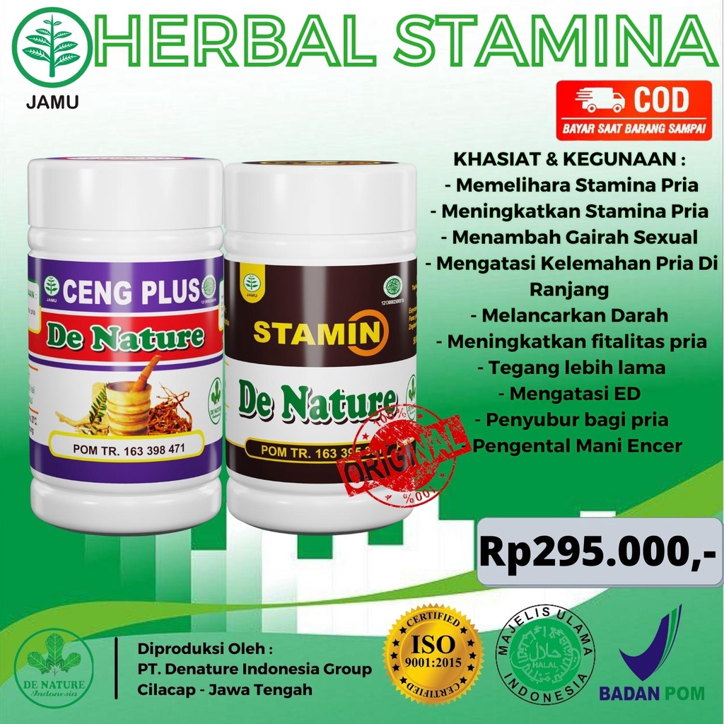 OBAT HERBAL KUAT TAHAN LAMA PENAMBAH STAMINA PRIA CENG PLUS DAN STAMIN DENATURE