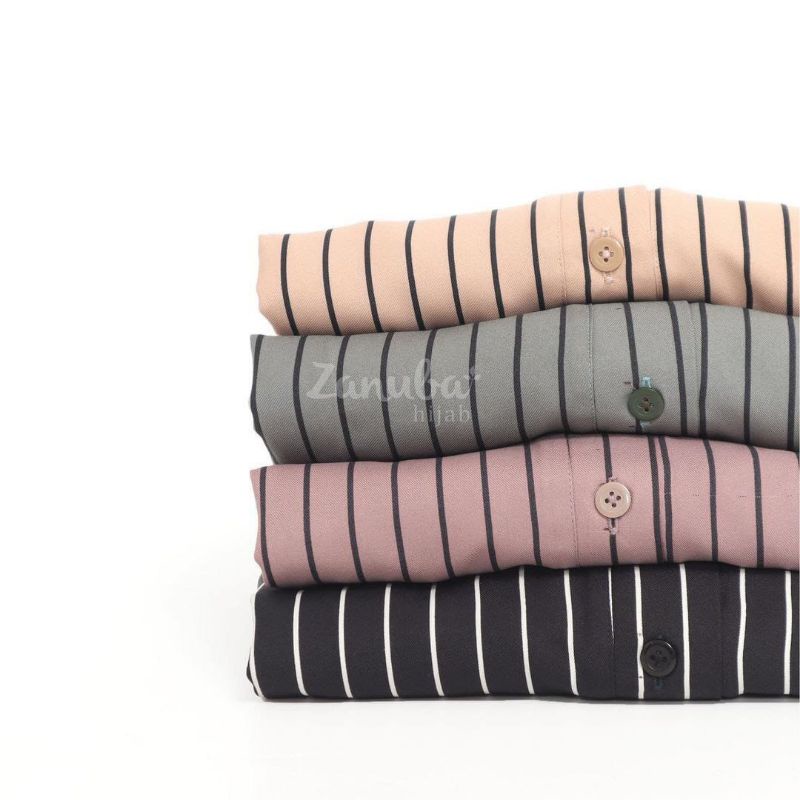 Gamis Stripe Button Set By ZANUBA HIJAB