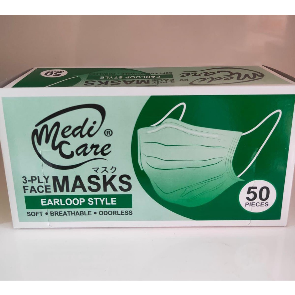 Medicare masker earloop 3 Ply isi 50 earloop face mask by Arista Latindo