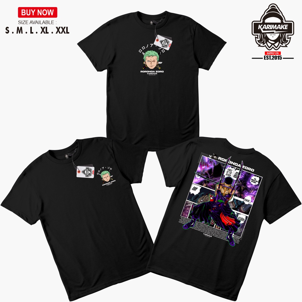 Jual KARIMAKE Kaos Baju Anime ONE PIECE RORONOA ZORO VS KAIDO ENMA