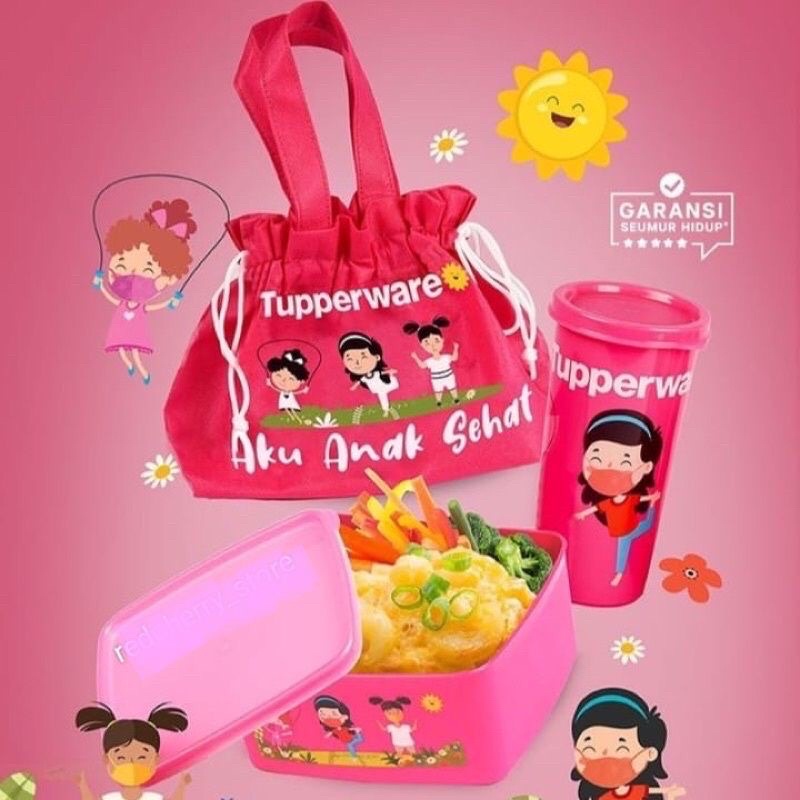 Tupperware Aku anak sehat lunch set kotak makan