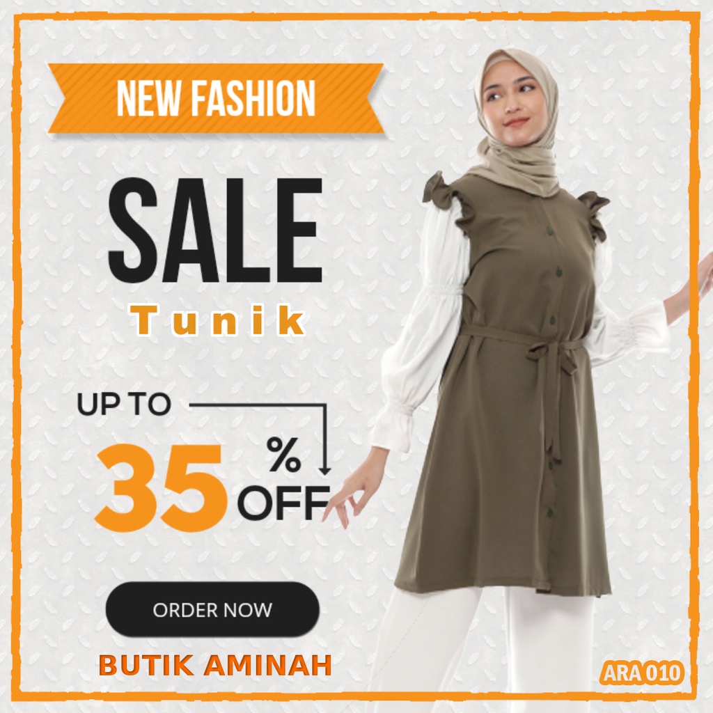 Atasan Wanita Muslim Tunik Hijau ARA 010