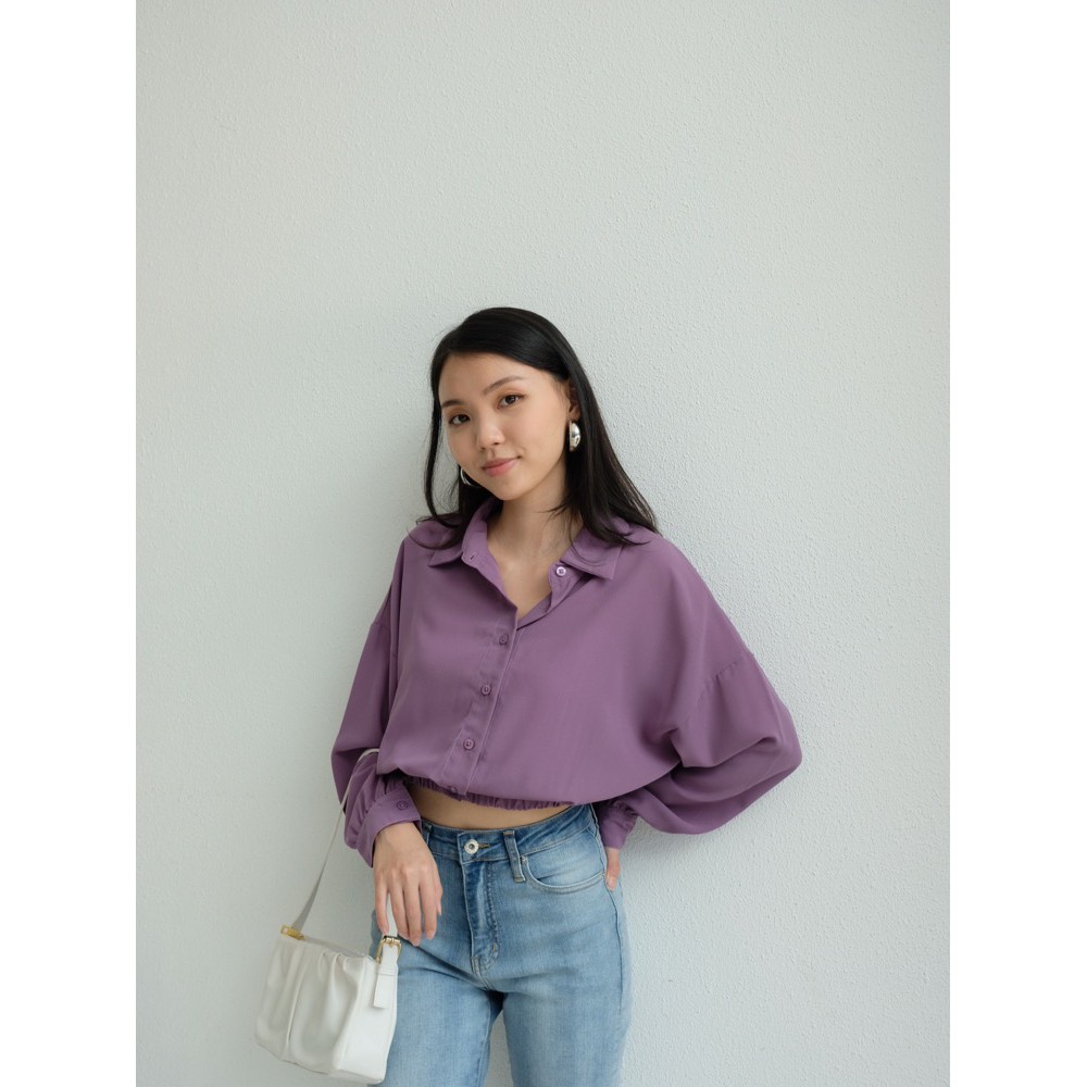 T-0372 Kemeja Wanita Variasi Karet Pinggang-3