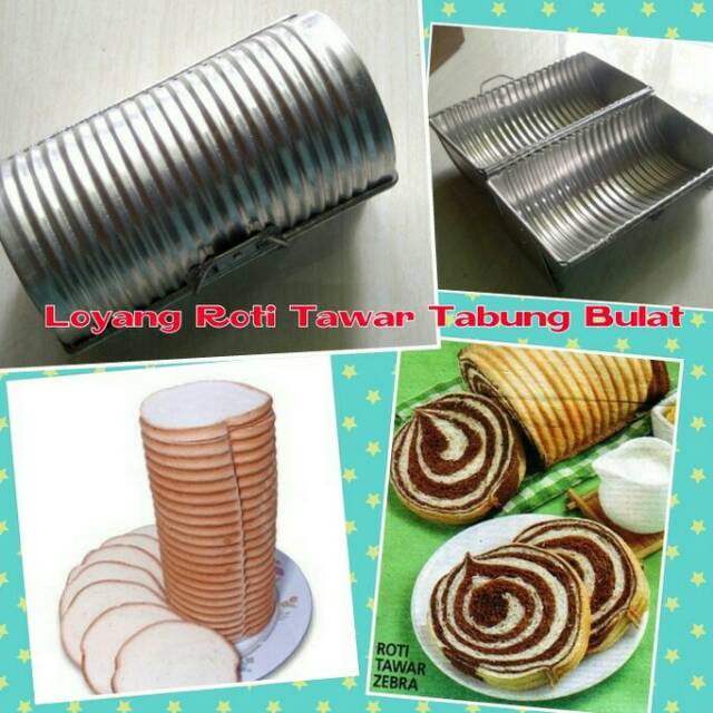 Loyang Roti Tawar Besar Tabung Bulat, Cetakan Gerigi Gelombang