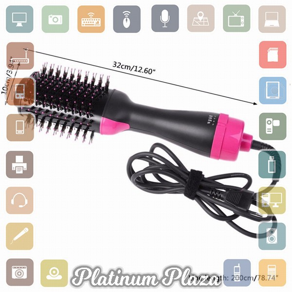 OLOEY Sisir Roller Hair Dryer Rambut 2 in 1 Volumizer Curler Comb - WB-336 - Pink`2GTC9S-