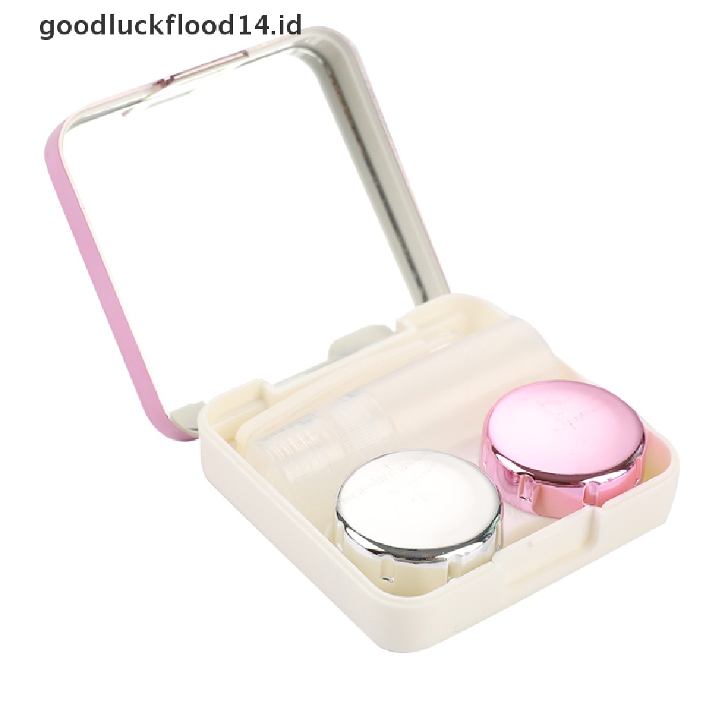 [OOID] Fashion Contact Lens Case Mirror Soaking Container Business Travel Holder Kit ID