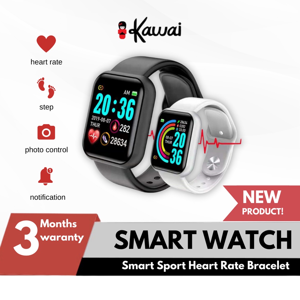 iKawai Y68 Smartwatch Smart watch D20 Sport Jam tangan fitness Bracelet Bluetooth Smart Watch smartband