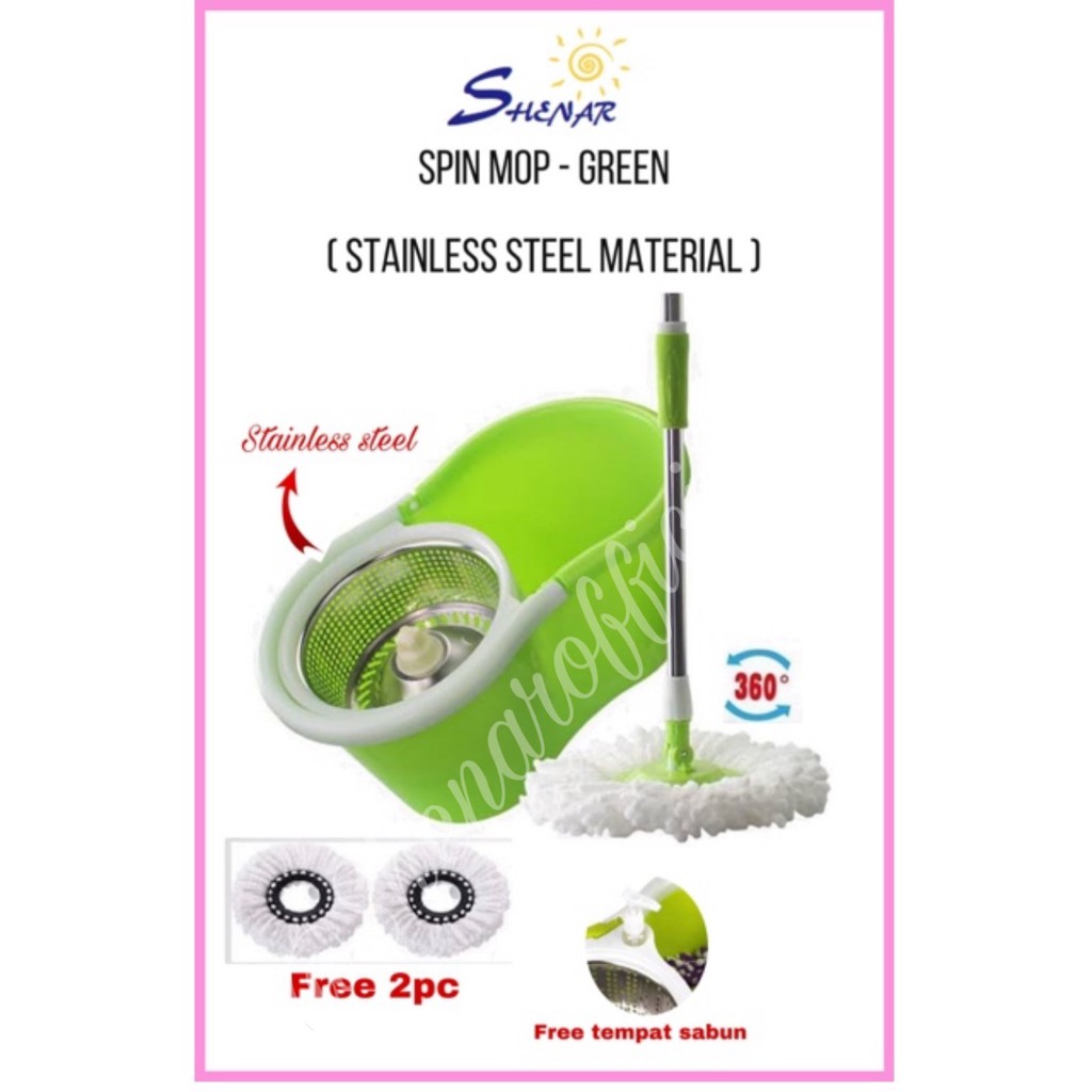 Spin Mop 360 Rotate SPIN MOP ALAT PEL PRAKTIS/ALAT PEL MURAH / ALAT PEL LANTAI ( SHENARHOUSEHOLD