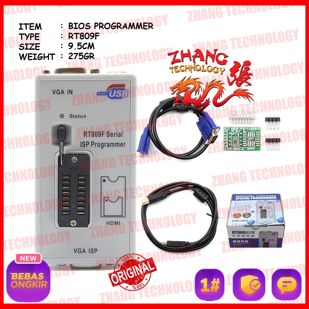 [ ZHANG TECHNOLOGY ] ORIGINAL RT809F RT809 BIOS PROGRAMMER FLASH EEPROM LAPTOP TV DLL