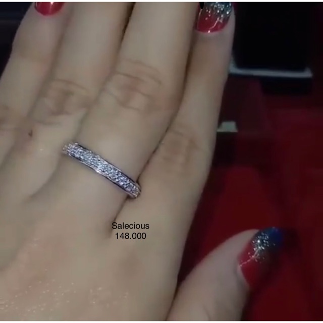 Cincin perhiasan Lapis emas luxury dengan zircon italy asli