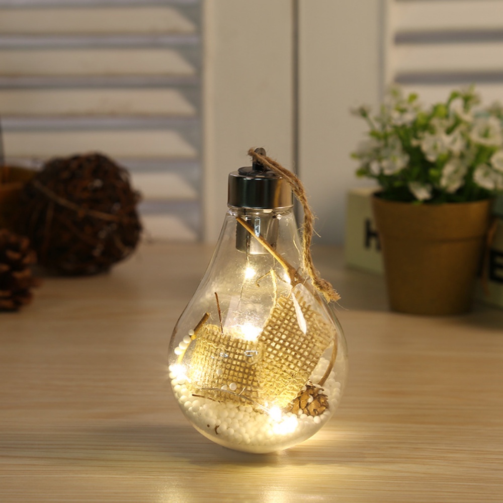 LED transparent christmas ornament christmas tree decoration pendant plastic bulb ball OW