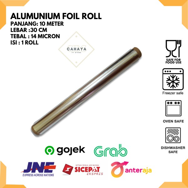 ALUMUNIUM FOIL ROLL / FOIL WRAP / KERTAS ALUMUNIUM FOIL / FOOD GRADE 30CM X 10METER & 30METER