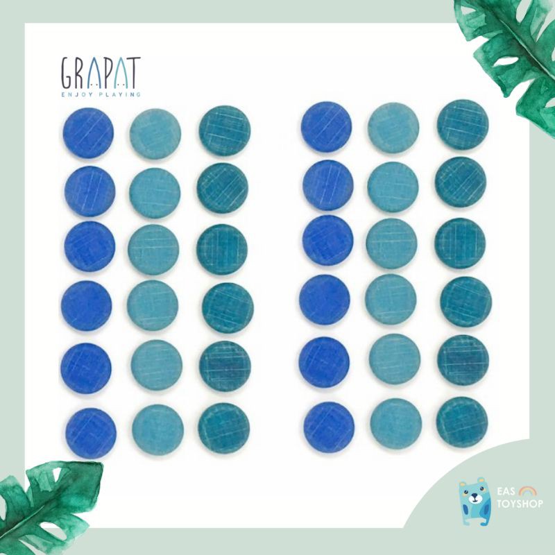 Grapat Mandala Blue Coins (36 Pcs) Loose Parts