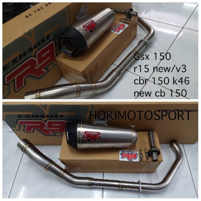 Knalpot r9 cbr 150 facelift cb 150r r15 v3 cbr 150k46 knalpot new alpha series r15 v3