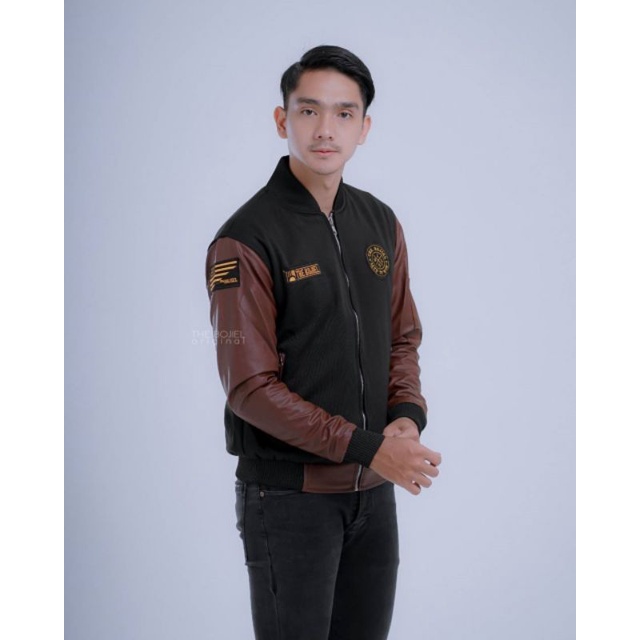 JAKET BOMBER PRIA SEMI KULIT