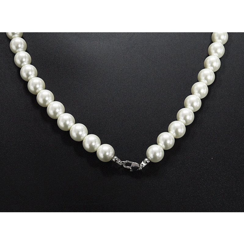 19169Temperament Pearl Letter Titanium Steel Necklace，Bundi hip hop chain stitching clavicle chain