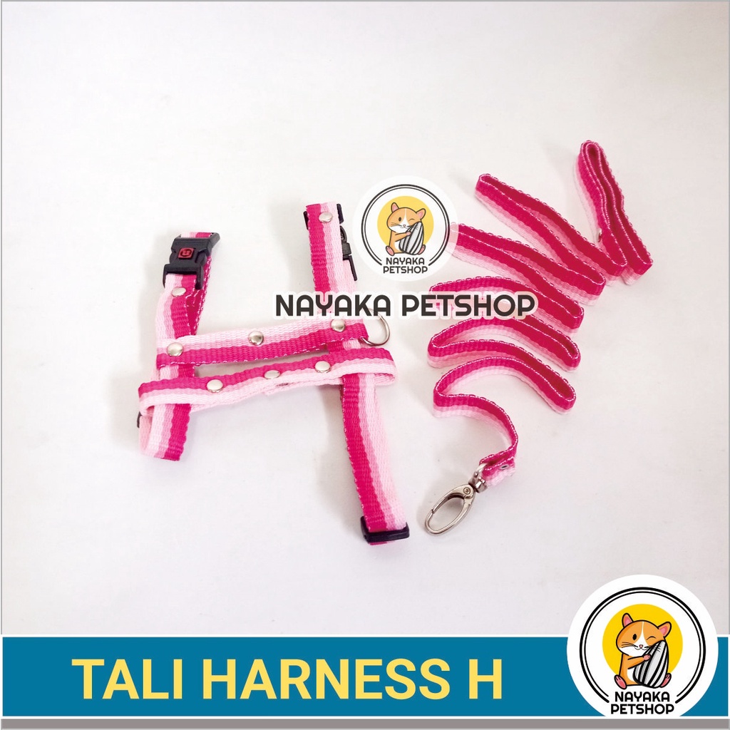 Harness Kucing Harnes Badan Model H Tali Tuntun Anjing