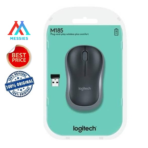 LOGITECH WIRELESS MOUSE M185 ORIGINAL 100% / M 185