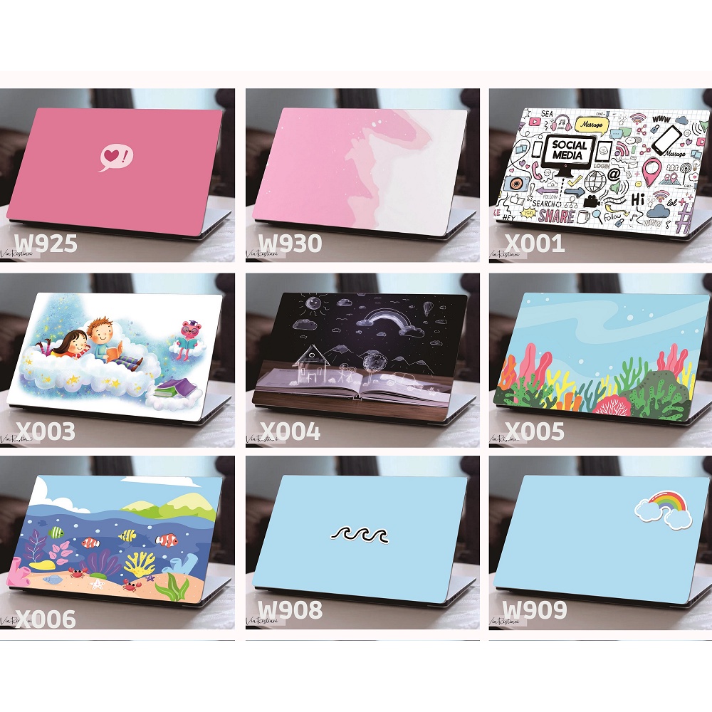 Garskin Laptop Anti Gores 17 Inch  Cover Full Protector Semua Motif Mewah Minimalis Pastel Floral Elegant