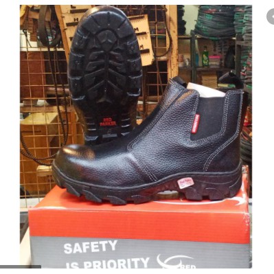 Sepatu Kerja Safety Red Parker S185 Karet Kulit Asli