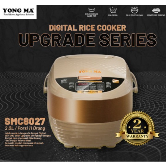 YONGMA SMC8027 magic com Rice Cooker digital 2 Liter 14in1 Yong Ma SMC 8027 2L 400 watt Original