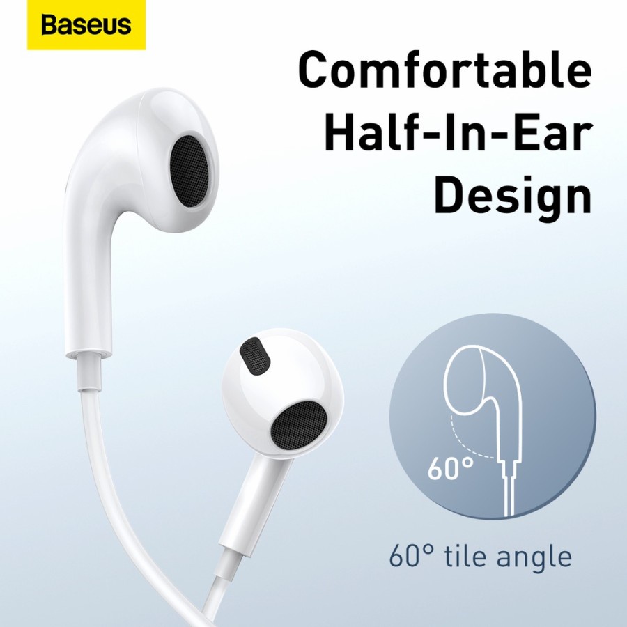 BASEUS Encok H17 Kabel Earphone Headset Audio Jack 3.5mm Handsfree Music + Call