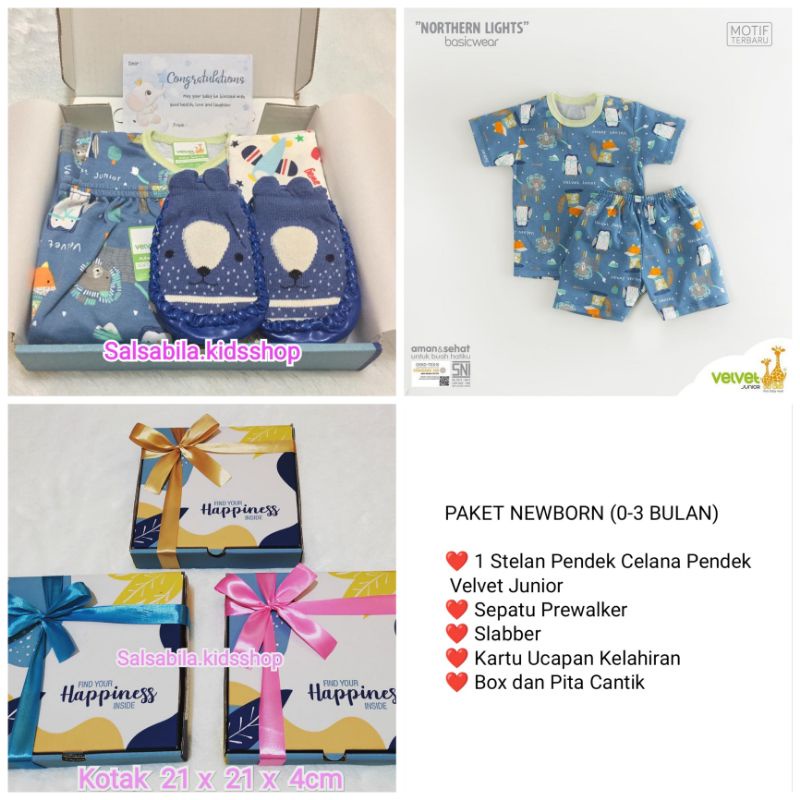 HAMPERS BAYI NEWBORN VELVET JUNIOR / KADO LAHIRAN BAYI MURAH-PAKET STELAN PDK D