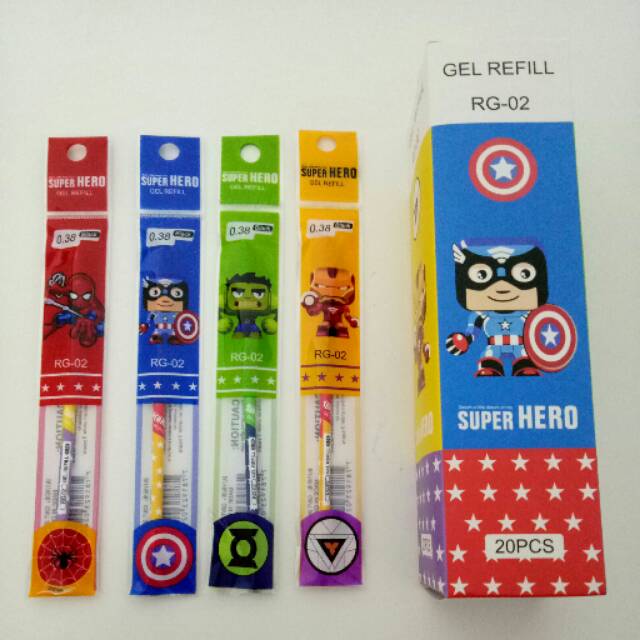 

Refill Gel Pulpen Super Hero Isi 20 pcs.