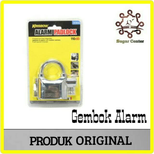 Krisbow Gembok Alarm/Kunci Pengaman/Alarm Padlock Silver